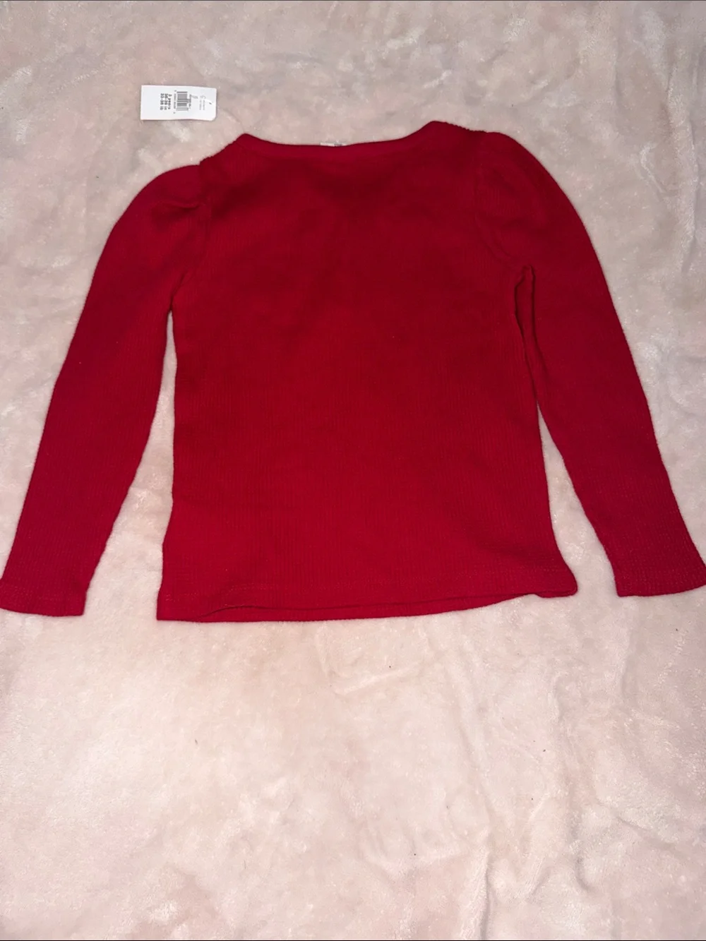 GAP Red Ribbed Long-Sleeve Henley Top